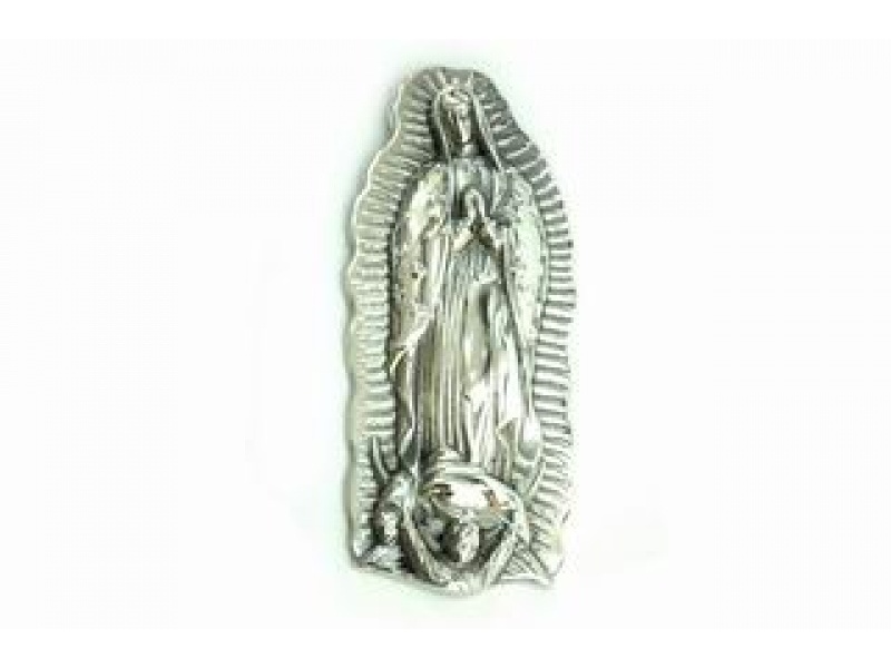 VIRGEN DE GUADALUPE CON COLGADERA CHICO DE PEWTER